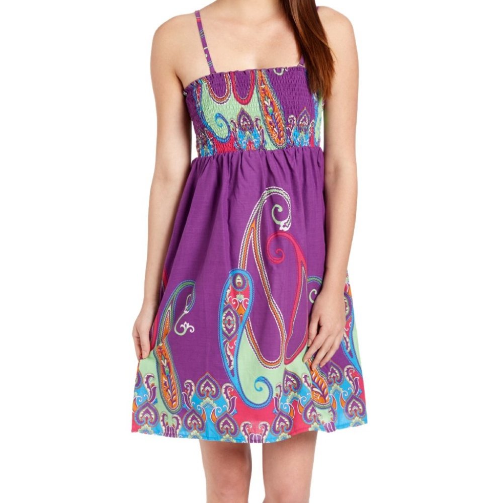 Spaghetti Strap Paisley Dress